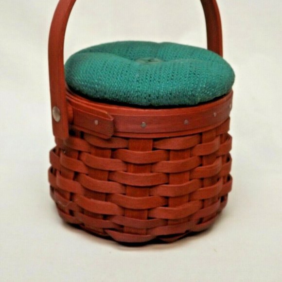 Longaberger 2004 Prototype Hostess Appreciation Basket with Green Cloth Lid - Picture 5 of 13